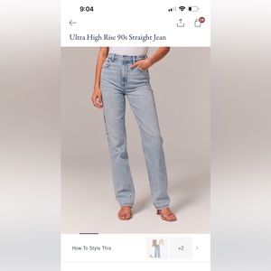 Abercrombie and fitch 90s ultra high rise straight jeans